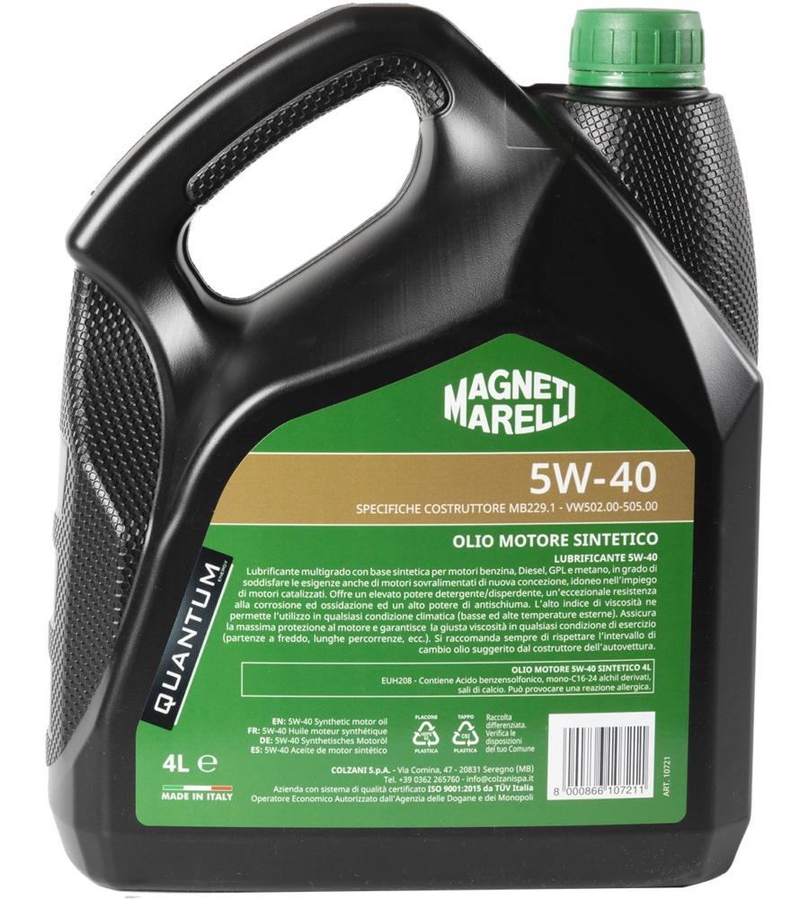 Magneti marelli lubrificante auto sintetico olio motore 5w-40 4lt